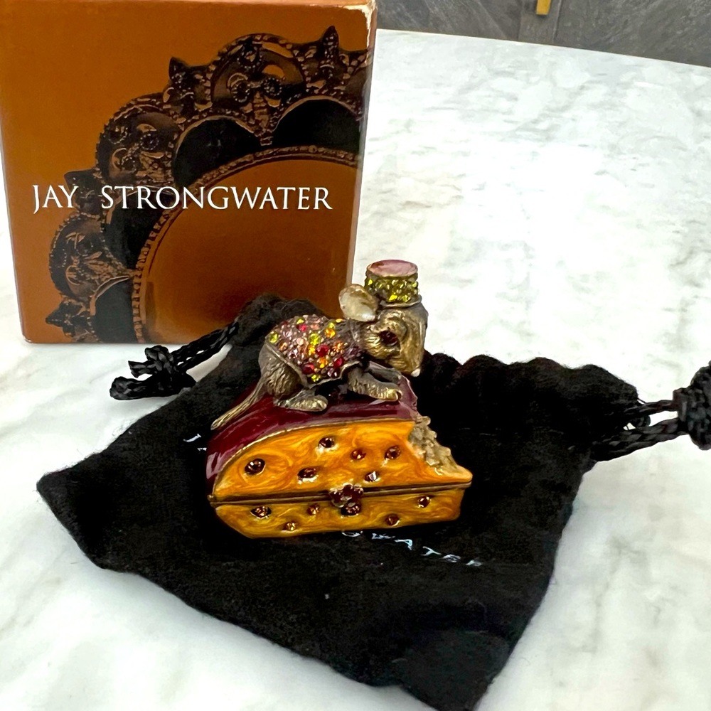 Jay Strongwater Mouse on Cheese Trinket Box
